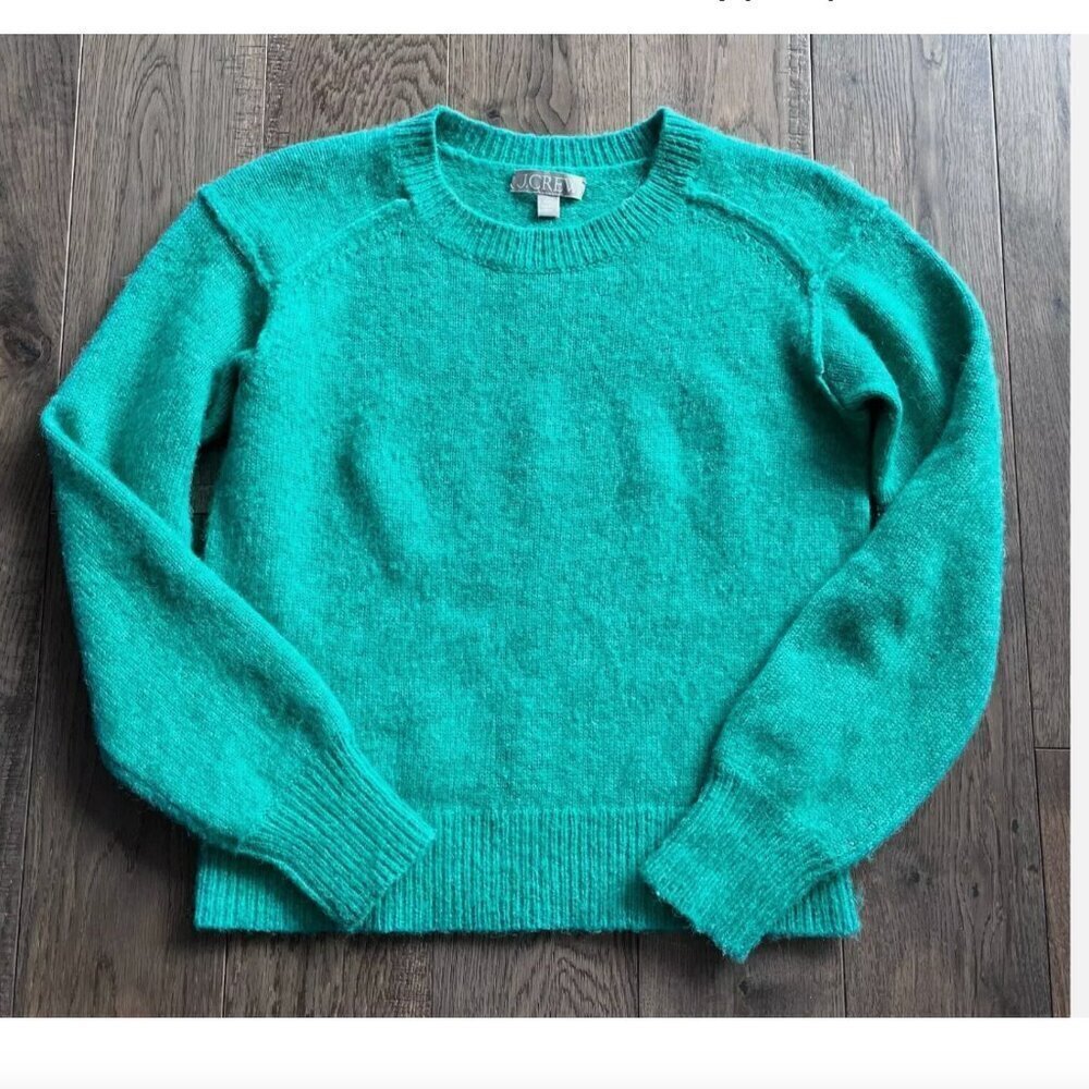 J. Crew Merino Wool Blend Crewneck Sweater Size XXS Emerald Green